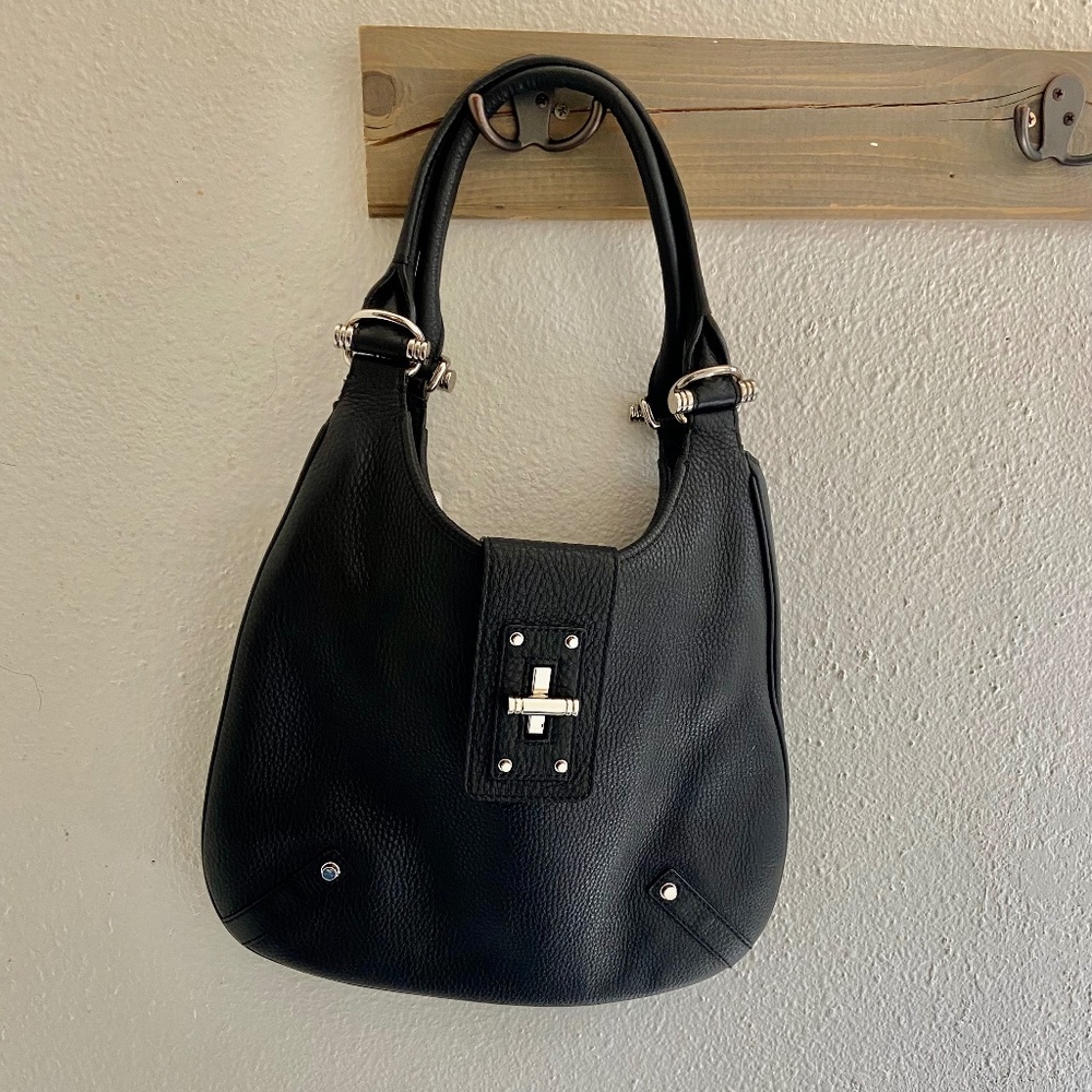 Black Pebble Leather Tote